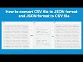 How to convert CSV file to JSON format and JSON format to CSV file
