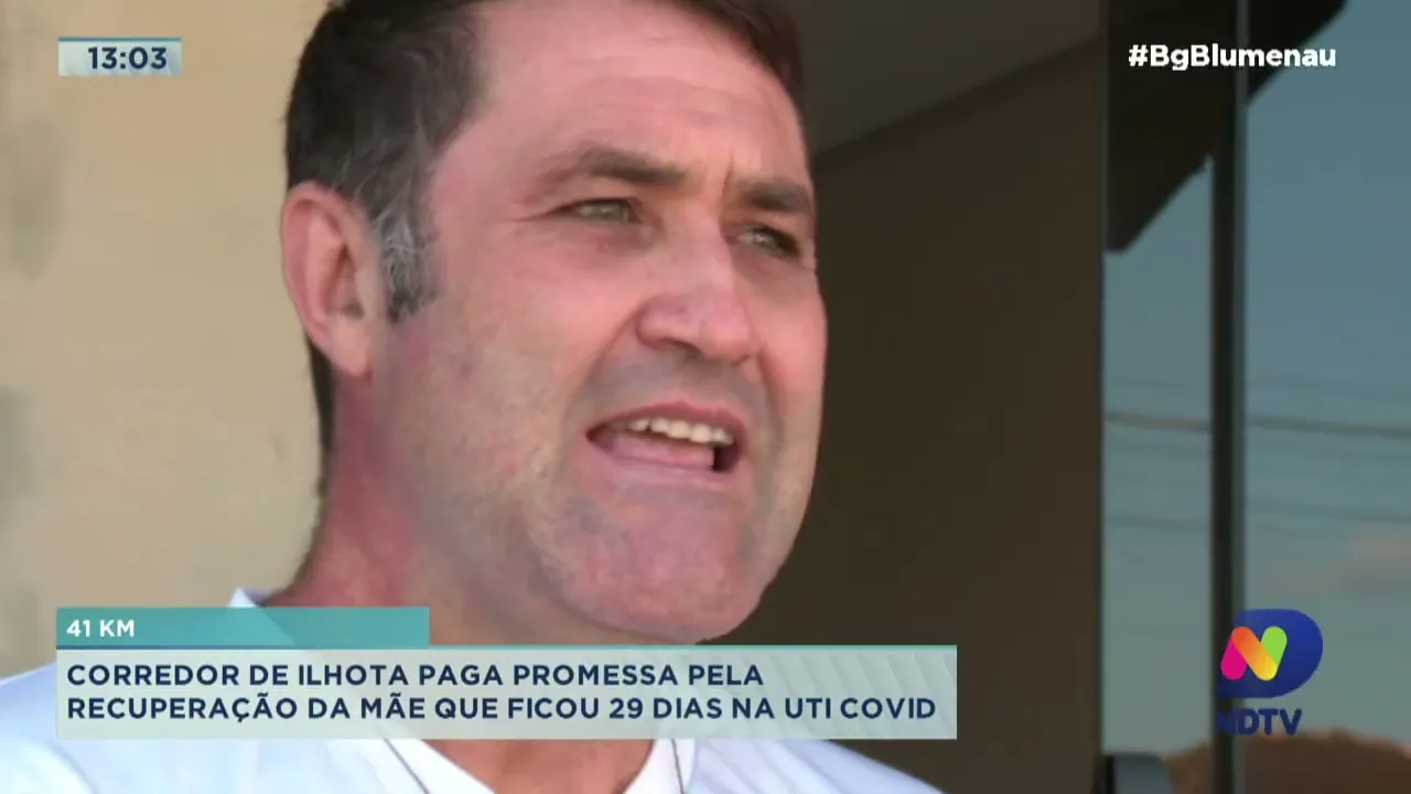 41 km: corredor de Ilhota paga promessa pela recuperação da mãe que ficou 29 dias na UTI covid