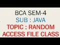 Random access file class Programming with java
