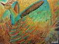 Rising from the ashes acrylic painting phoenix rebirth poetry fire
