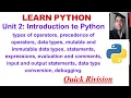 Introduction to Python Operators data type comments Expressions input print XI IP