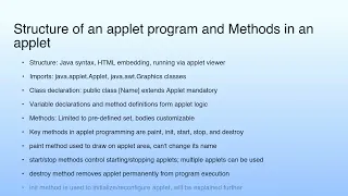 Short Summary Lecture 05 Java Applet Programming