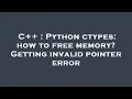 C Python ctypes how to free memory Getting invalid pointer error