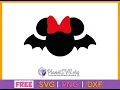 Minnie Bat SVG Free Download Cut File for Cricut Silhouette Halloween Disney PNG Clipart