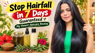 Herbal Hair Oil to Stop Hair Fall in 7 days | My Real HairCare ritual -Shampoo, serum & oiling🔥