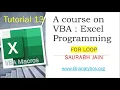 VBA Tutorial 13 For Loop