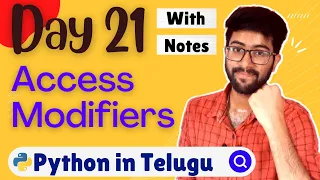 Day 21 Access Modifiers in python Python Course in Telugu Vamsi Bhavani