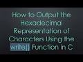 How to Output the Hexadecimal Representation of Characters Using the write Function in C