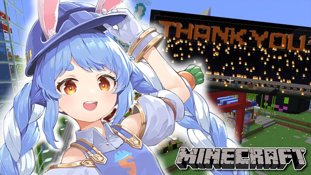 【Minecraft】ハイパーありがとう装置作る！！！！！ぺこ！【ホロライブ/兎田ぺこら】