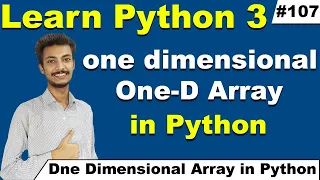 One Dimensional Array using Array Module in Python Hindi one d array in Python Cyber Warriors
