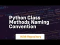 python class methods naming convention