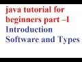 java tutorial for beginners Introduction Software and Types