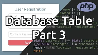 Creating users database table Build User Registration with PHP MySQL Part