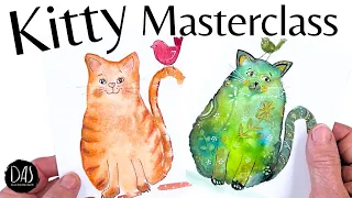 The Ultimate Guide to Painting Cute Whimsical Cats - Complete Step by Step Beginners Masterclass