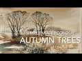 HOW TO PAINT loose WATERCOLOR AUTUMN Fall TREES Loose Watercolour Landscape PAINTING Tutorial DEMO