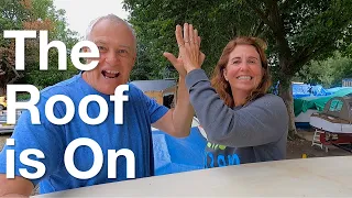 BARGE BUILD.  roof is on! No rumps and bumps, looks beautiful! Sailing Ocean Fox Ep 178