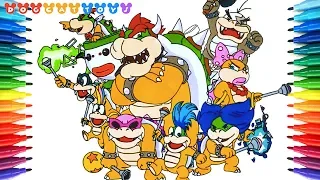 How to Draw Super Mario Bros Bowser Koopalings Drawing Coloring Pages s for Kids