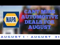 NAPA has great dealS for you in August OIL OIL GIFT CARD