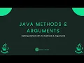 Java Fundamentals - Methods and Arguments