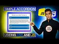 Create a Simple Accordion Using HTML CSS JavaScript Step-by-Step Tutorial