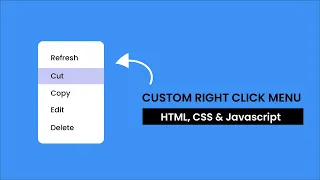 Custom Right Click Menu HTML CSS Javascript