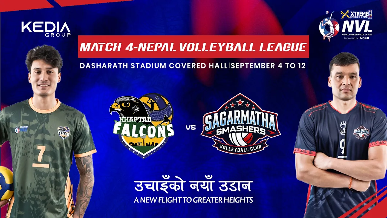 🔴 LIVE | Khaptad Falcons vs  Sagarmatha Smashers| Nepal Volleyball League | Match No.2