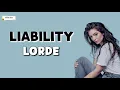 LIABILITY - LORDE | ordinary music