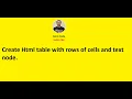 Create Html table with rows of cells and text node using for loops using JavaScript
