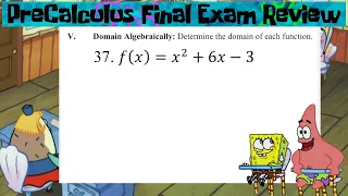 PreCalc Final Exam Review 37 Domain