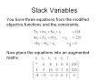 Slack Variables