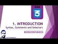 1 Intro to CSS 3 and Basic Syntax CSS Selectors CSS Tutorial Series