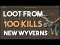 Loot From 100 Kills at the Spitting Wyverns - New Fossil Island Wyverns OSRS
