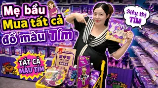 Thử Thách Mẹ Bầu mua tất cả đồ Màu Tím  I Linh Barbie