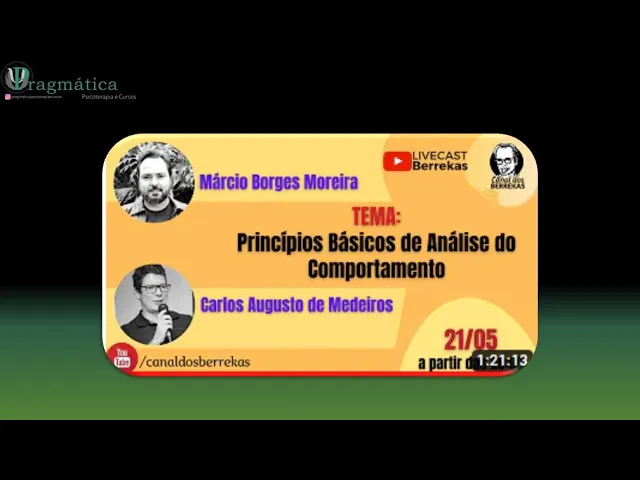 Princípios da Análise do Comportamento Aplicada à Clínica com Moreira e Medeiros e Berrekas