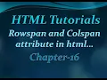 Rowspan and Colspan attribute in HTML Tutorials Chapter-16 HTML Web designing by Khyati jadhav