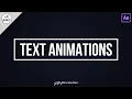 Text Intro Animations Effect Text Animations After Effects Tutorial No Plugins GSP Creations
