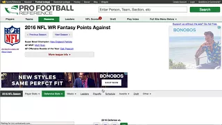 How to Use Pro Football Reference to Check Defensive Matchups