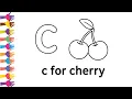 C for Cherry Alphabet Coloring for Kids Lowercase Letter C Coloring Page Coloringwithsmile