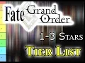 FGO Tier List 1-3 Stars Order