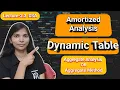 Lec 2 3 Dynamic Table Using Aggregate Analysis Amortized Analysis DSA