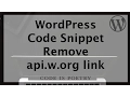 WordPress Code Snippets - Remove api w org Link