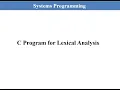 C Program for Lexical Analysis in System Programming