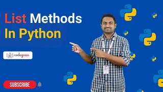 List Methods in Python Python Tutorials - 2022 Codegnan