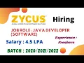 Zycus Off Campus Hiring Freshers for the Role of Java Developer Software