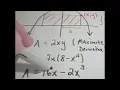 Optimization Problem Maximizing the Area of a Rectangle Under a Parabola