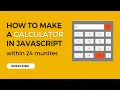 Build Simple Calculator With JavaScript HTML CSS in 2023 JavaScript Project part-2