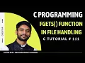 fgets function in C File Handling C Programming In Hindi