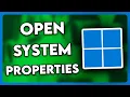How to Open System Properties in Windows 11 2025