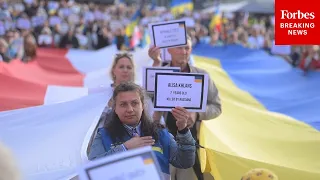 Hundreds Gather In Poland To Celebrate Ukrainian Independence Day And Demand End To War