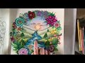 Part 2/5 World of Flowers peach sunrise - colouring the river water - Claire Holoway Colouring